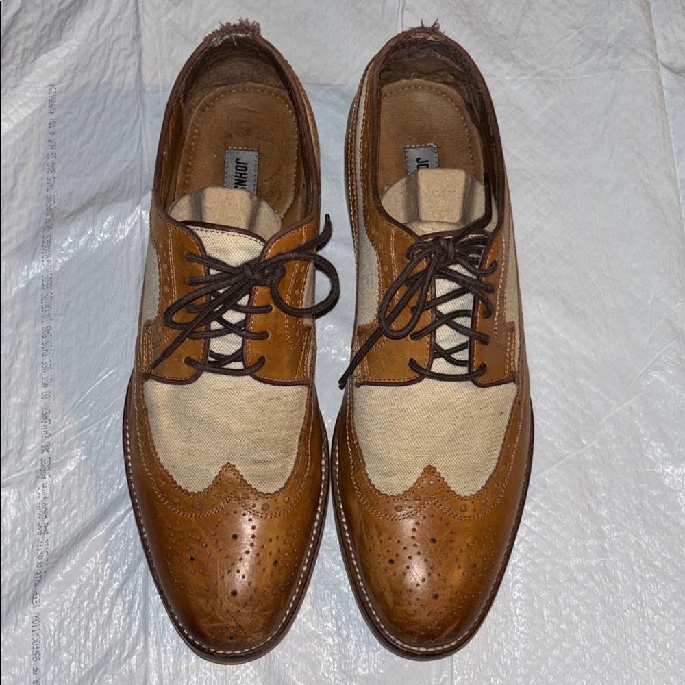Johnston & Murphy Tan and Cream Men's Oxfords